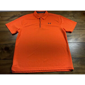 Under Armour Loose Fit Men's Neon Orange Polo Size XL